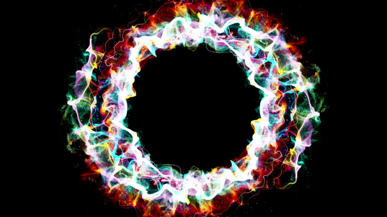 las partículas mágicas anillo fondo abstracto, animación, renderización, bucle