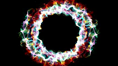 magical particles ring abstract background, animation, rendering, loop