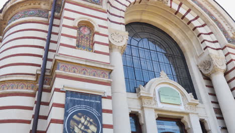 close up shot of architecture of regional history museum of sofia in bulgaria