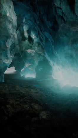 inside a stunning ice cave