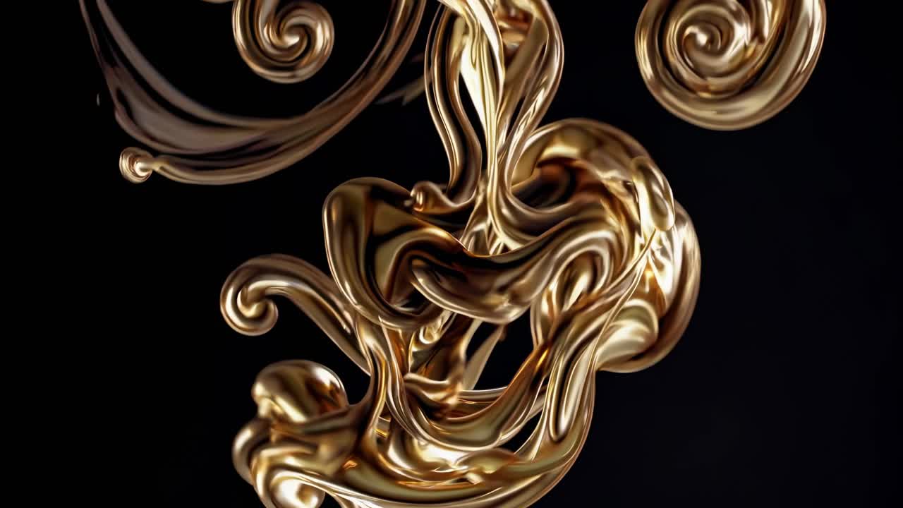 arte abstracto líquido dorado