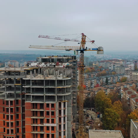 construction of a residential apartment complex. aerial view.