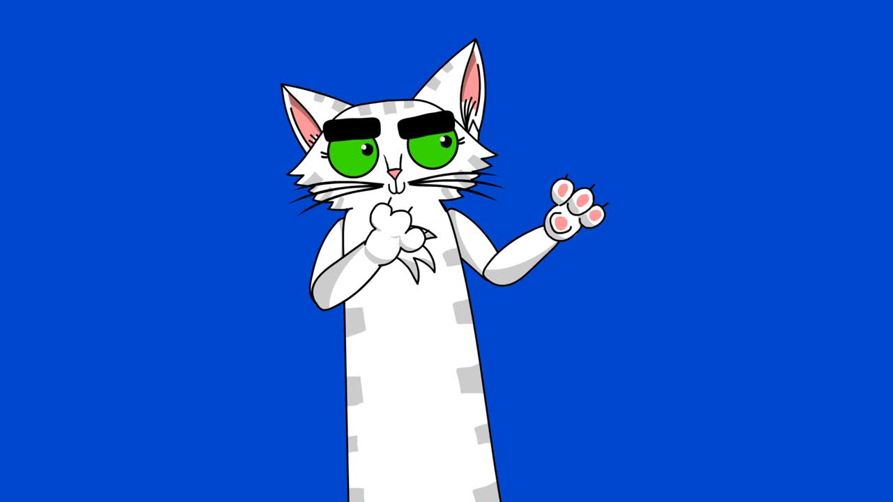 재미있는 춤추는 고양이의 애니메이션.