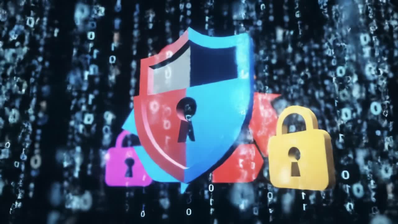 Exploring the Digital Landscape: A Journey Through Data Security and Protection with Icons Representing Safe Data Management and Cyber Defense Strategies