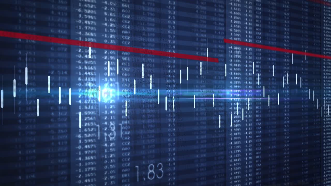 animación de luz brillante y procesamiento de datos.
