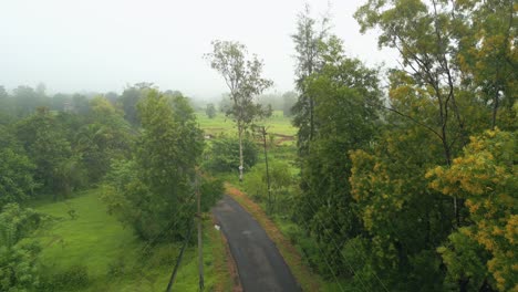 beautiful village roads morning bird eye view in malvan