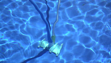 Cleaning-Blue-Water-Pool-With-Vacuum