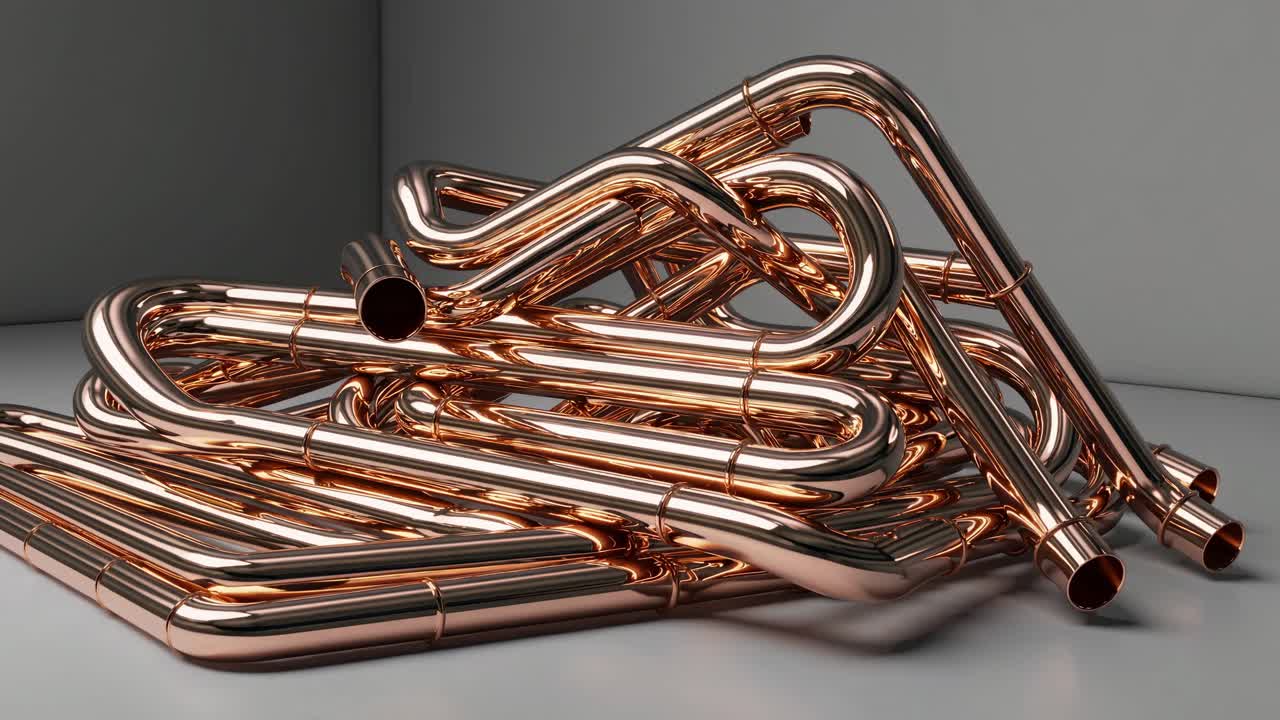 Abstract Copper Pipe Arrangement