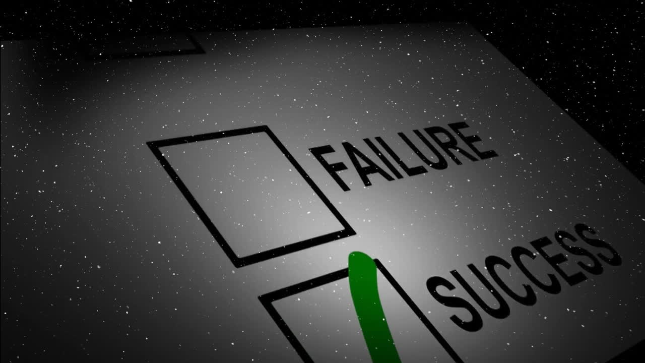 Animating success and failure checkboxes over starry background
