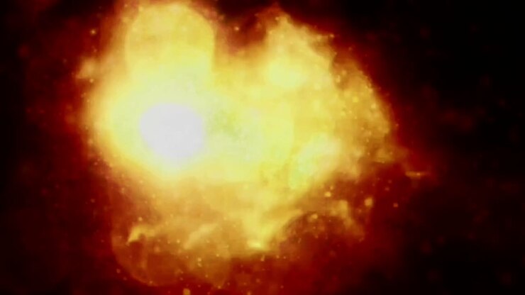 Explosion animation on black background