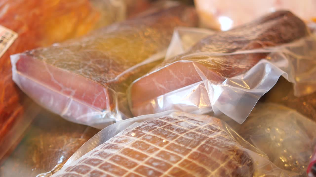Assorted cured meats vacuum packed