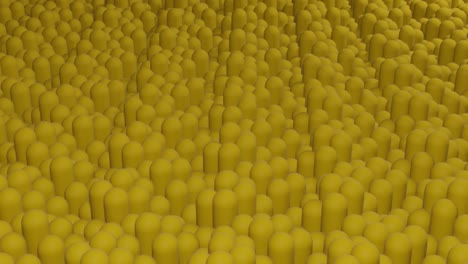 cilindros 3d redondeados amarillos en movimiento ondulado. gráfico de movimiento mínimo animación en bucle sin costuras