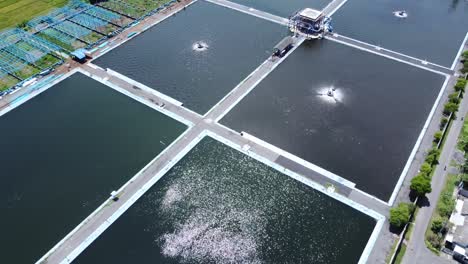 aerial footage of a ipal or wastewater treatment plant in bantul yogyakarta indonesia