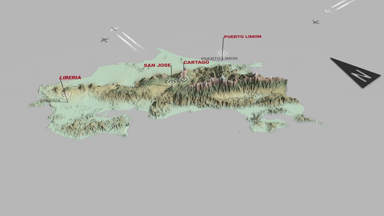 3d 지형 지도 코스타리카