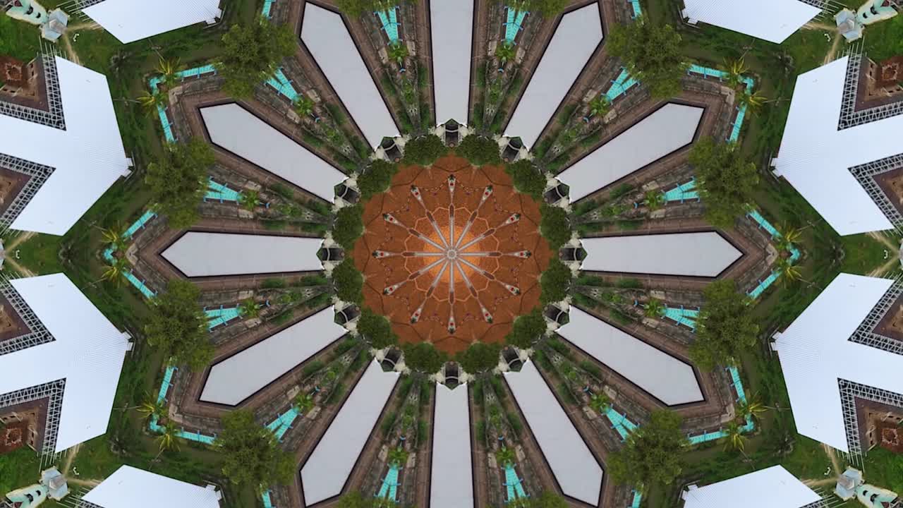 독특하고 아름다운 추상적인 칼레이도스코프 텍스처 디자인