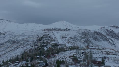 Aerial-establishing-shot-of-the-Farelones-surrounded-by-Andean-Mountain-Peaks