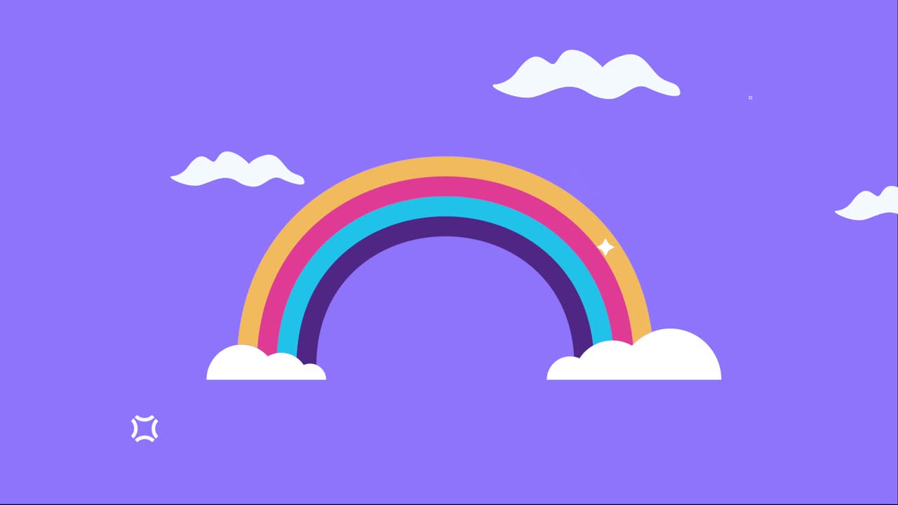 clima arco iris con animación de nubes