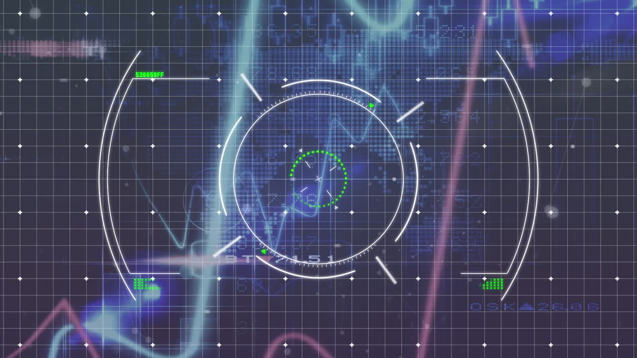 파란색 배경 위의 데이터 처리 애니메이션