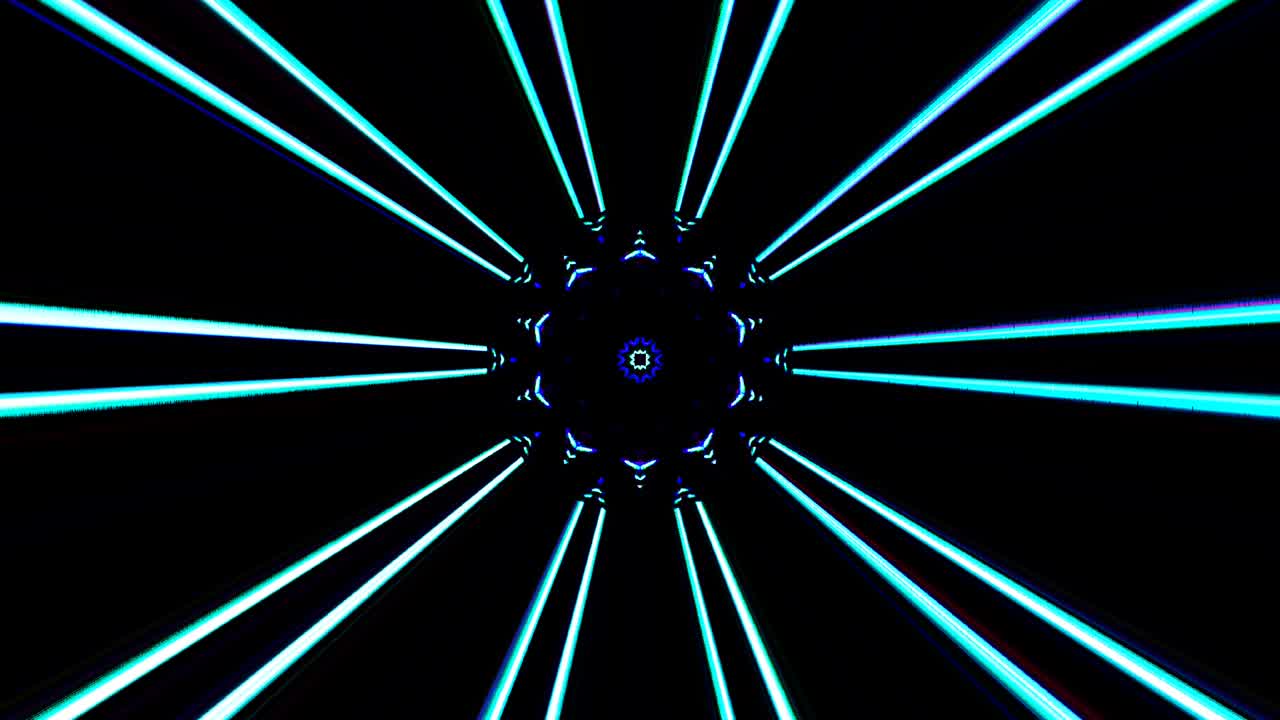 luz abstracta brillante que gobierna el color completo, caleidoscopio, fondo negro