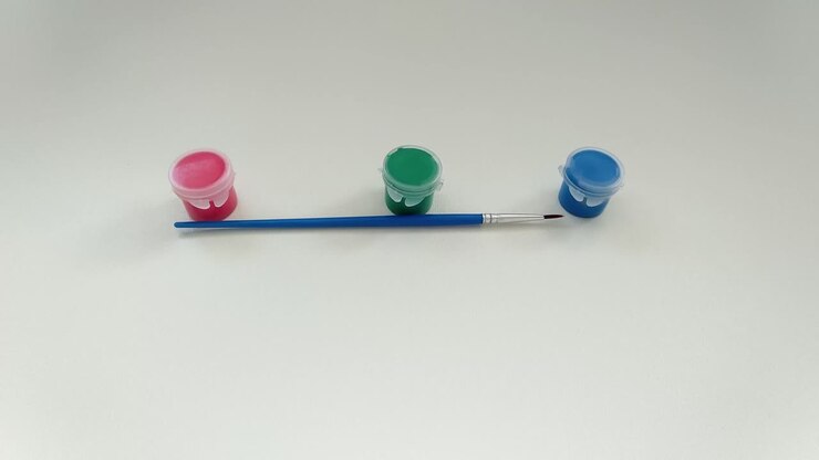 RGB Red Green Blue Colors and Two Brushes Appear