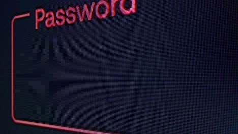 password entry screen