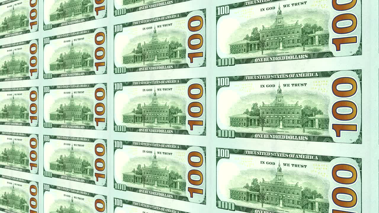 새로운 100달러 지폐의 뒷면은 3d로 여 있습니다.