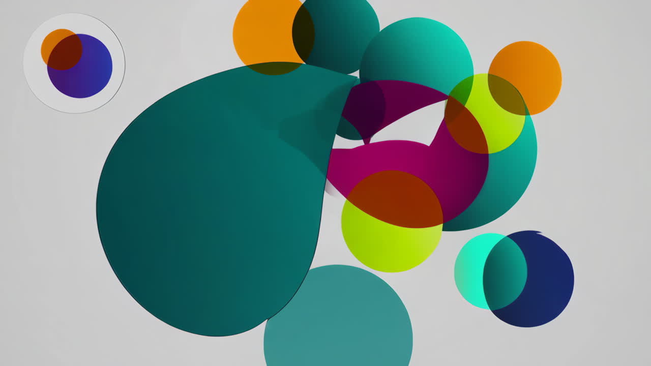 Abstract Geometric Shapes with Overlapping Transparent Circles