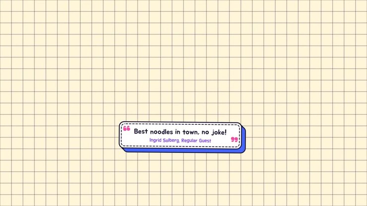 Animated Quote Box with Text on Grid Background