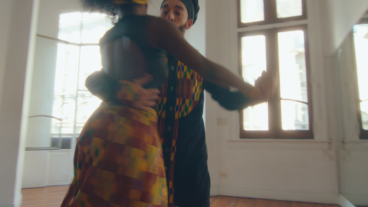 Partners Dancing Fast-Paced Argentine Tango