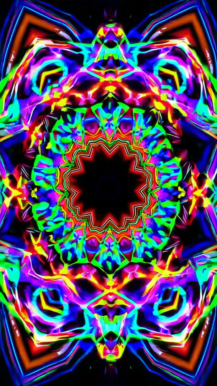 Arte mandala astratta al neon