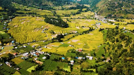 Vista-Aérea-De-Las-Tierras-De-Cultivo-De-Arroz-En-La-Zona-Rural-De-Nepal.