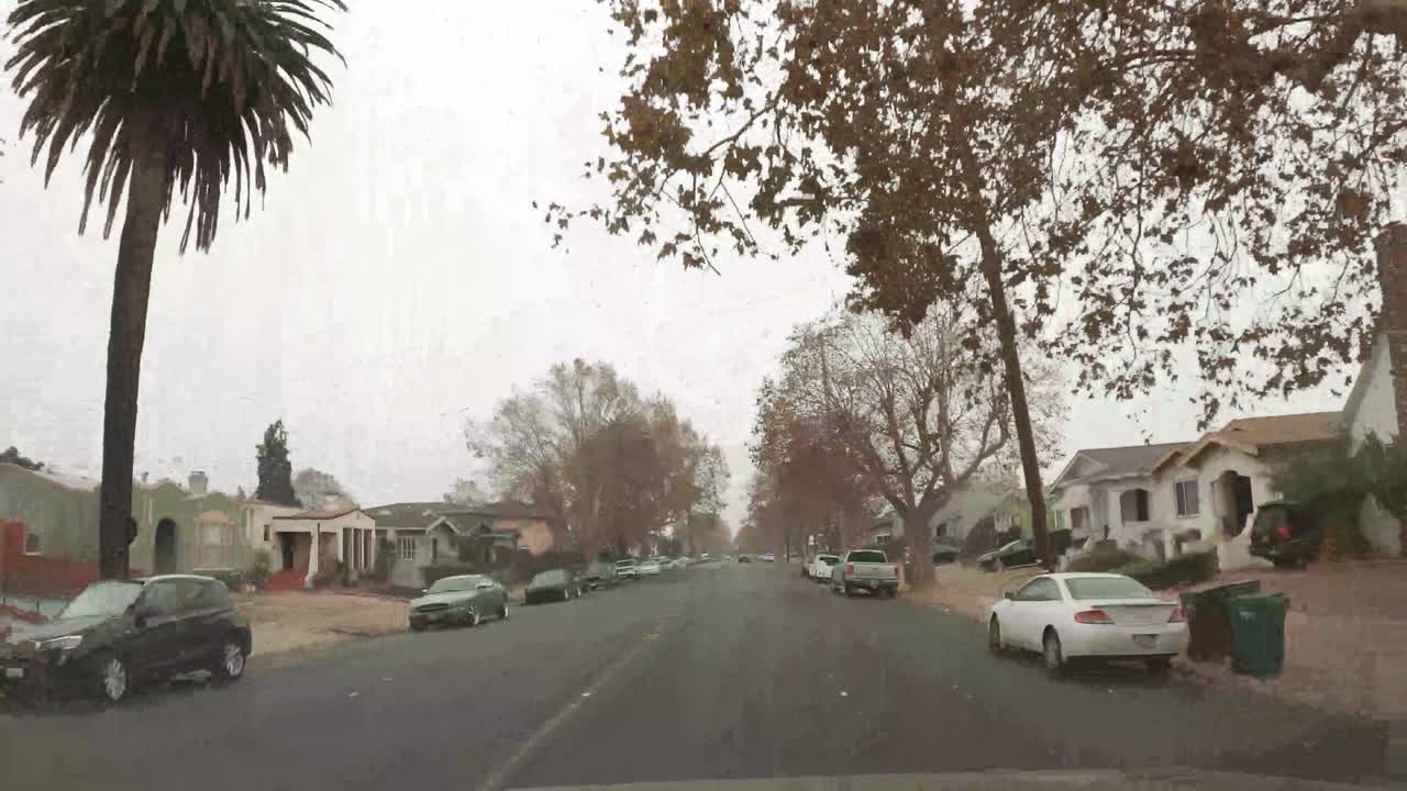 Time lapse driving in a quiet neighborhood.