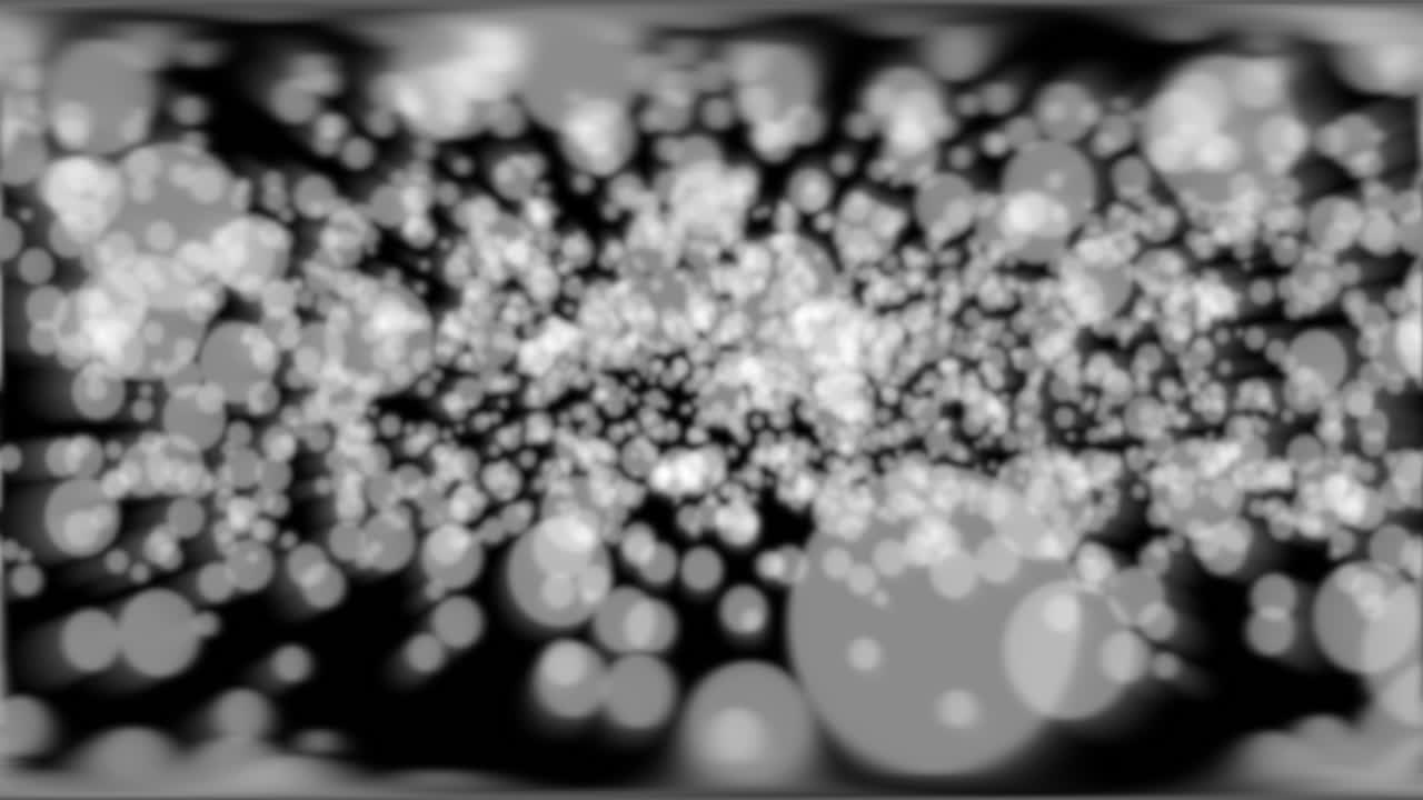 흰색 반투명 원이 검은 공간을 통해 천천히 움직입니다.