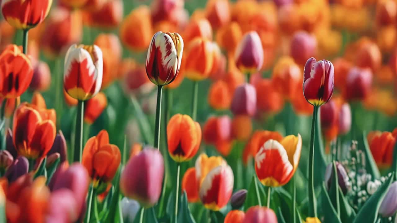 Colorful Tulip Field