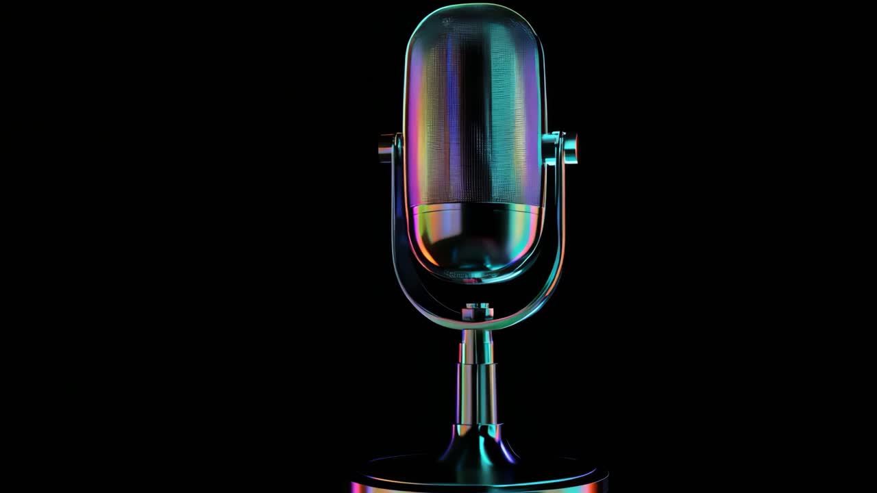 Retro Neon Microphone