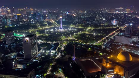 hyperlapse of jakarta town at national monument