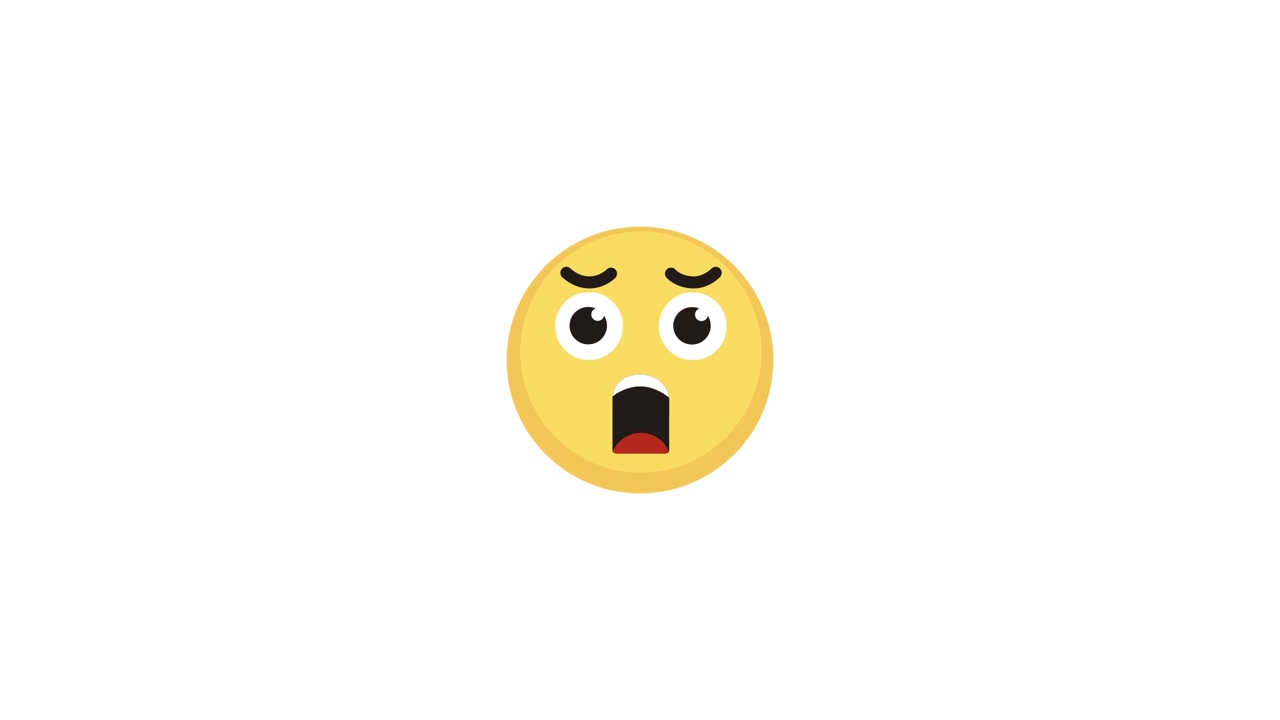 Animated Yellow Emoji Face Showing Yawn and Sad Expression