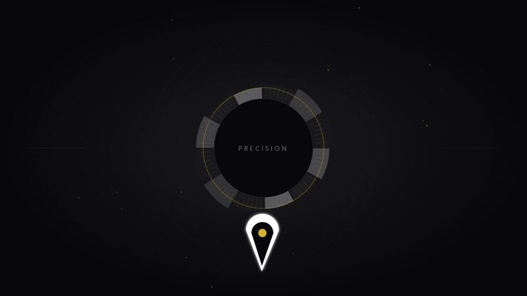 Abstract Digital Interface with Rotating Precision Indicator