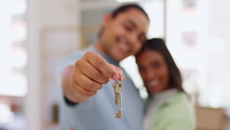 Couple,-hands-and-kissing-with-keys-in-real