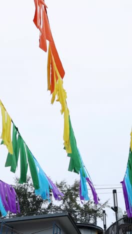 vibrant flags fluttering in the breeze