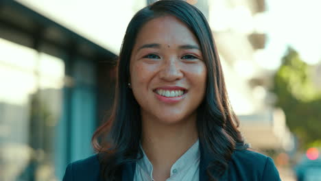 mujer de negocios, cara feliz