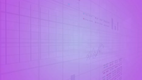 animation of multiple graphs and trading boards over grid pattern against abstract background