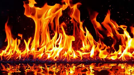 a close up of a fire burning in a fireplace