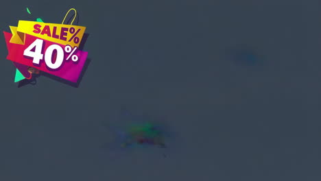 collection of colorful sale and discount tags with various percentages
