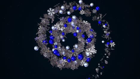 christmas ornament and snowflake spiral