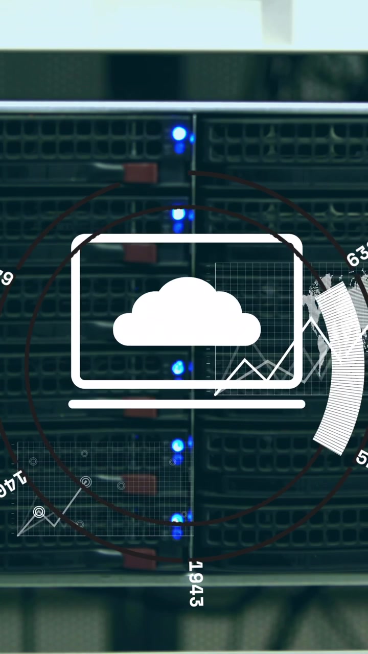Animation of scope scanning and data processing over empty office