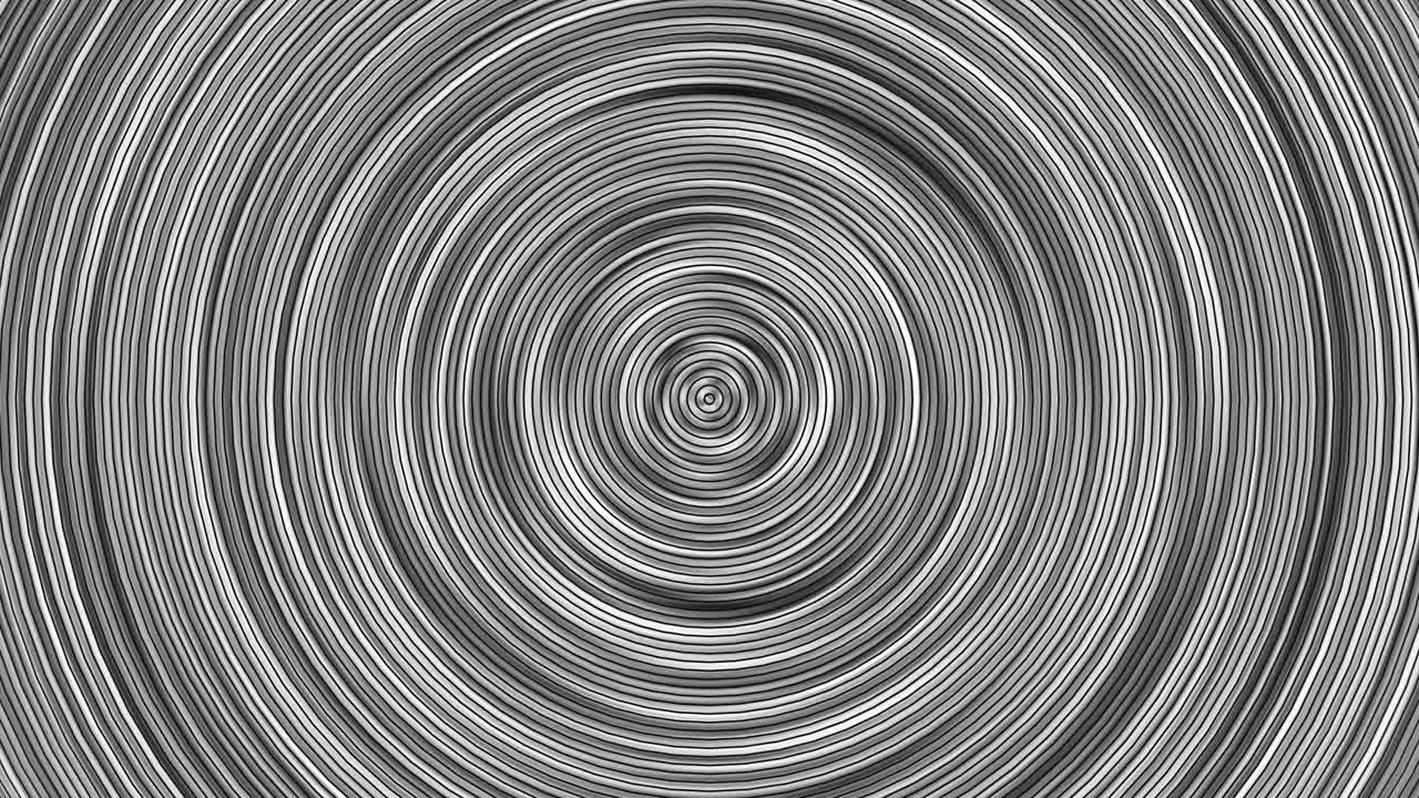 4K Abstract Comic Cartoon Radial Displacement Map Black And White Loop Animation. 2D rotation circle background