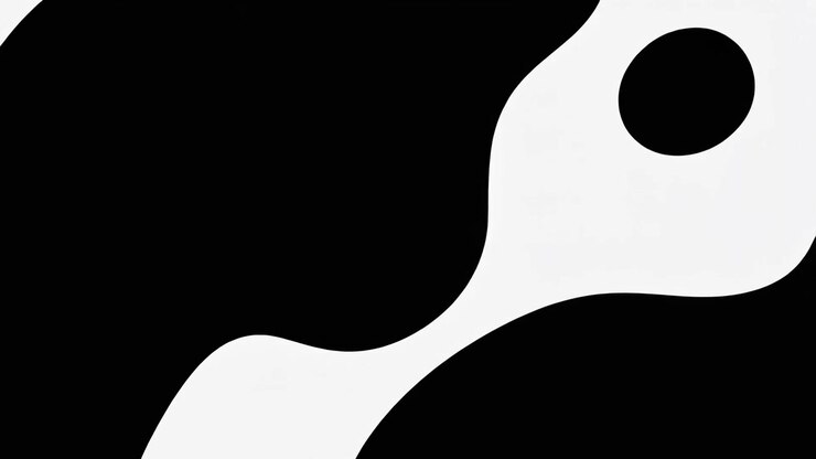 Abstract Animation of Morphing Black and White Organic Shapes