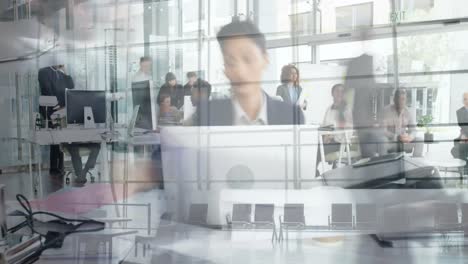 busy office in fast motion 4k