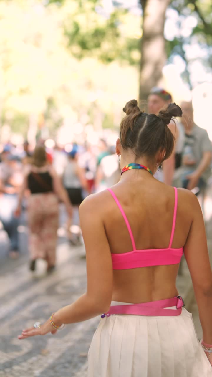 Woman at a Pride Parade